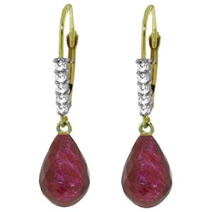 ALARRI 17.75 Carat 14K Solid Gold Violeta Ruby Diamond Earrings
