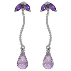 ALARRI 3.4 Carat 14K Solid White Gold Assumptions Amethyst Earrings