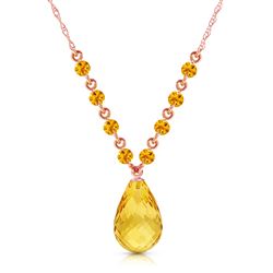 ALARRI 14K Solid Rose Gold Necklace w/ Natural Citrines