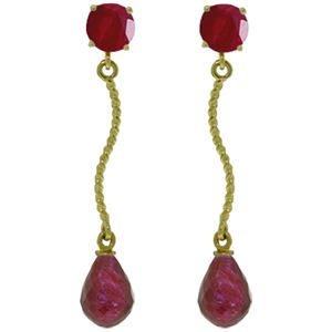 ALARRI 7.9 Carat 14K Solid Gold Dangling Earrings Natural Ruby