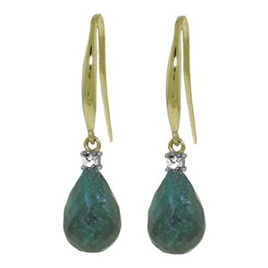 ALARRI 6.7 CTW 14K Solid Gold Joya Emerald Diamond Earrings