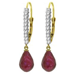 ALARRI 6.9 CTW 14K Solid Gold Louiseanne Ruby Diamond Earrings