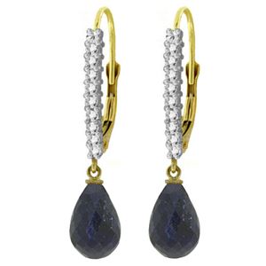 ALARRI 6.9 Carat 14K Solid Gold Louiseanne Sapphire Diamond Earrings
