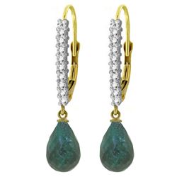 ALARRI 6.9 CTW 14K Solid Gold Louiseanne Emerald Diamond Earrings