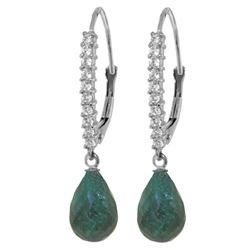 ALARRI 6.9 Carat 14K Solid White Gold Accept My Passion Emerald Diamond Earrings