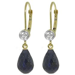 ALARRI 6.63 CTW 14K Solid Gold Femme Sapphire Diamond Earrings