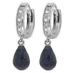 ALARRI 6.64 Carat 14K Solid White Gold Impeccable Taste Sapphire Diamond Earrings