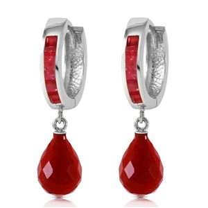 ALARRI 7.8 Carat 14K Solid White Gold Classic Stays Ruby Earrings