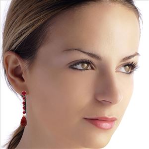 ALARRI 31.6 Carat 14K Solid Rose Gold Ruby Drop Earrings