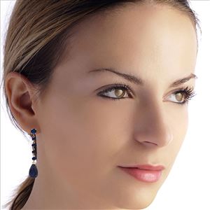 ALARRI 14K Solid Rose Gold Chandelier Earrings w/ Natural Sapphires