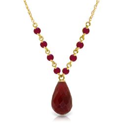 ALARRI 15.8 Carat 14K Solid Gold Sketch Of Love Ruby Necklace