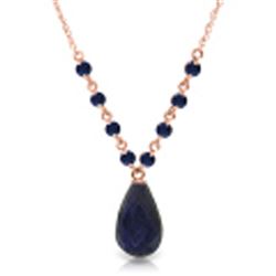 ALARRI 14K Solid Rose Gold Necklace w/ Natural Sapphires