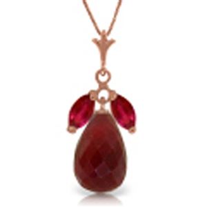 ALARRI 14K Solid Rose Gold Necklace w/ Natural Rubies