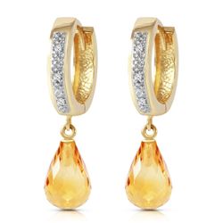 ALARRI 4.54 Carat 14K Solid Gold Tres Chic Blue Citrine Diamond Earrings