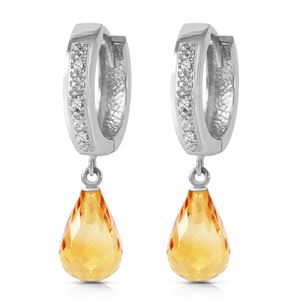 ALARRI 4.54 CTW 14K Solid White Gold Epitome Of Elegance Citrine Diamond Earrings