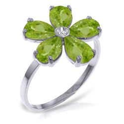 ALARRI 2.22 CTW 14K Solid White Gold Strive For Perfection Peridot Diamond Ring