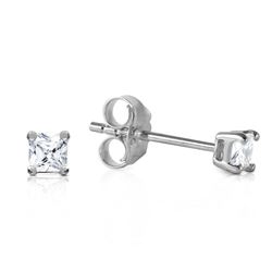 ALARRI 0.25 Carat 14K Solid White Gold Stud Earrings 0.25 Carat Natural Diamond