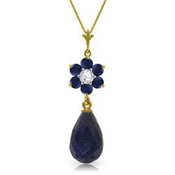 ALARRI 3.83 Carat 14K Solid Gold New Chapter Sapphire Diamond Necklace