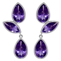 ALARRI 13 CTW 14K Solid White Gold Great Minds Amethyst Earrings