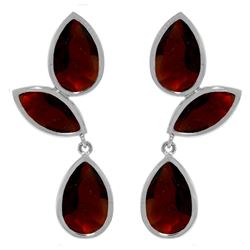 ALARRI 13 CTW 14K Solid White Gold Sensual World Garnet Earrings