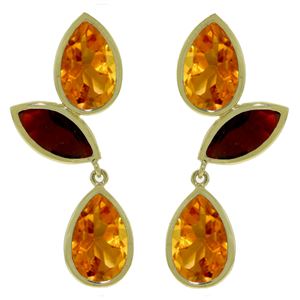 ALARRI 13 Carat 14K Solid Gold Alexandra Citrine Garnet Earrings