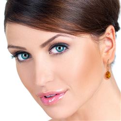 ALARRI 14K Solid Rose Gold Fish Hook Earrings w/ Natural Citrines