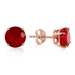 ALARRI 14K Solid Rose Gold Stud Earrings w/ Natural Rubies