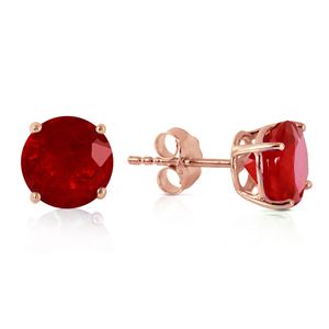 ALARRI 14K Solid Rose Gold Stud Earrings w/ Natural Rubies