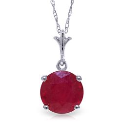 ALARRI 2.25 Carat 14K Solid White Gold Trimmings Of Love Ruby Necklace