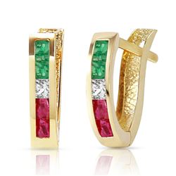 ALARRI 1.28 CTW 14K Solid Gold Roma Multi Gemstones Earrings