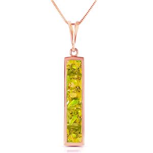 ALARRI 14K Solid Rose Gold Necklace w/ Natural Peridots