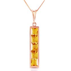 ALARRI 14K Solid Rose Gold Necklace w/ Natural Citrines