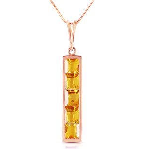 ALARRI 14K Solid Rose Gold Necklace w/ Natural Citrines
