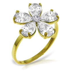 ALARRI 2.22 CTW 14K Solid Gold Ring Natural Diamond White Topaz