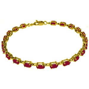 ALARRI 8 Carat 14K Solid Gold Tennis Bracelet Natural Ruby