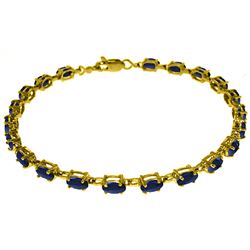 ALARRI 8 Carat 14K Solid Gold Tennis Bracelet Natural Sapphire