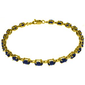 ALARRI 8 Carat 14K Solid Gold Tennis Bracelet Natural Sapphire