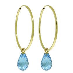 ALARRI 4.5 Carat 14K Solid Gold Margherita Blue Topaz Earrings