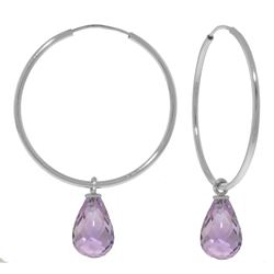 ALARRI 4.5 Carat 14K Solid White Gold Purple Love Amethyst Earrings