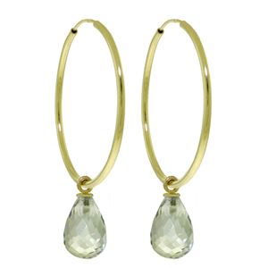 ALARRI 4.5 Carat 14K Solid Gold Margherita Green Amethyst Earrings