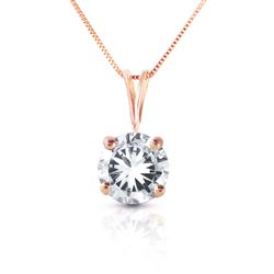 ALARRI 14K Solid Rose Gold Necklace w/ Natural 0.50 Carat Diamond