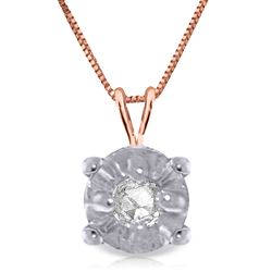 ALARRI 14K Solid Rose Gold Illusion Set Necklace w/ Natural Diamond