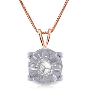 ALARRI 14K Solid Rose Gold Illusion Set Necklace w/ Natural Diamond