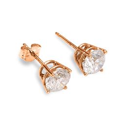 ALARRI 14K Solid Rose Gold Stud Earrings w/ 0.50 Carat Natural Diamonds
