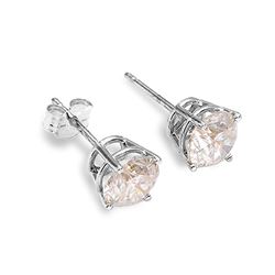 ALARRI 0.5 Carat 14K Solid White Gold Stud Earrings 0.50 Carat Natural Diamond