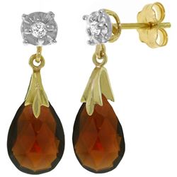 ALARRI 6.06 Carat 14K Solid Gold Stud Earrings Diamond Garnet