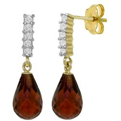 ALARRI 4.65 CTW 14K Solid Gold Enchant Garnet Diamond Earrings
