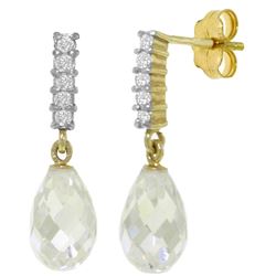 ALARRI 4.65 Carat 14K Solid Gold Enchant White Topaz Diamond Earrings