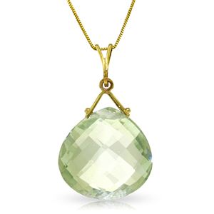 ALARRI 8.5 CTW 14K Solid Gold Y-e-s Green Amethyst Necklace