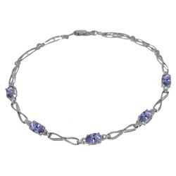 ALARRI 1.16 CTW 14K Solid White Gold Tennis Bracelet Tanzanite Diamond